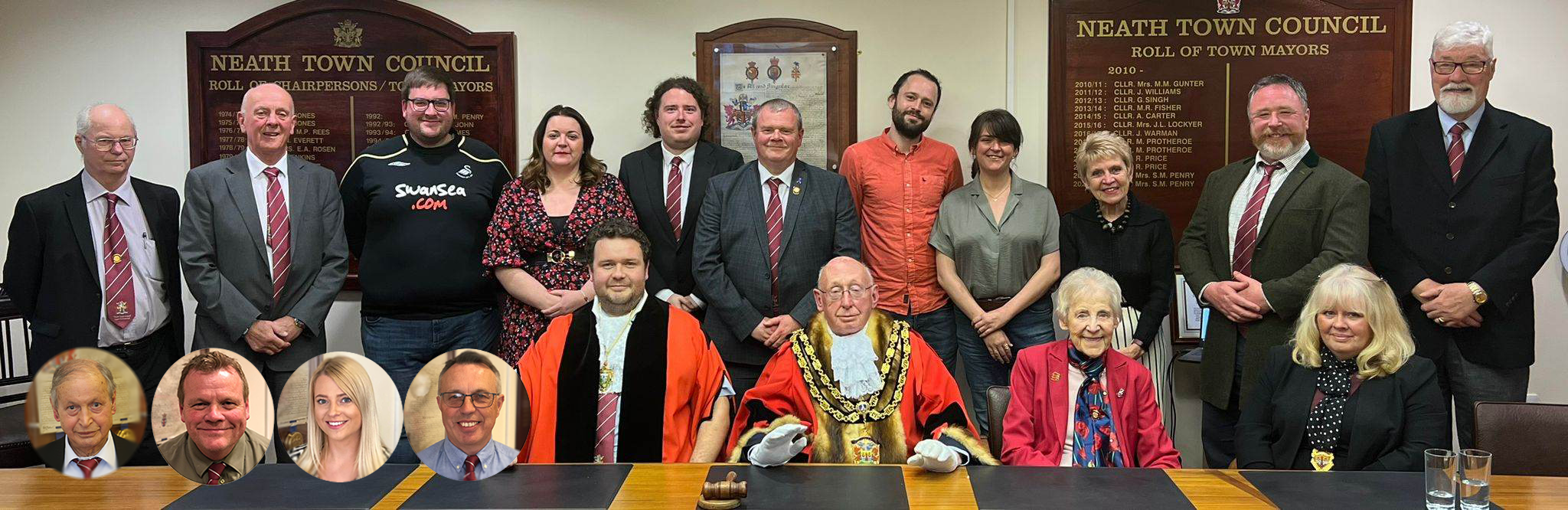 Neath Town Councillors in Chambers
